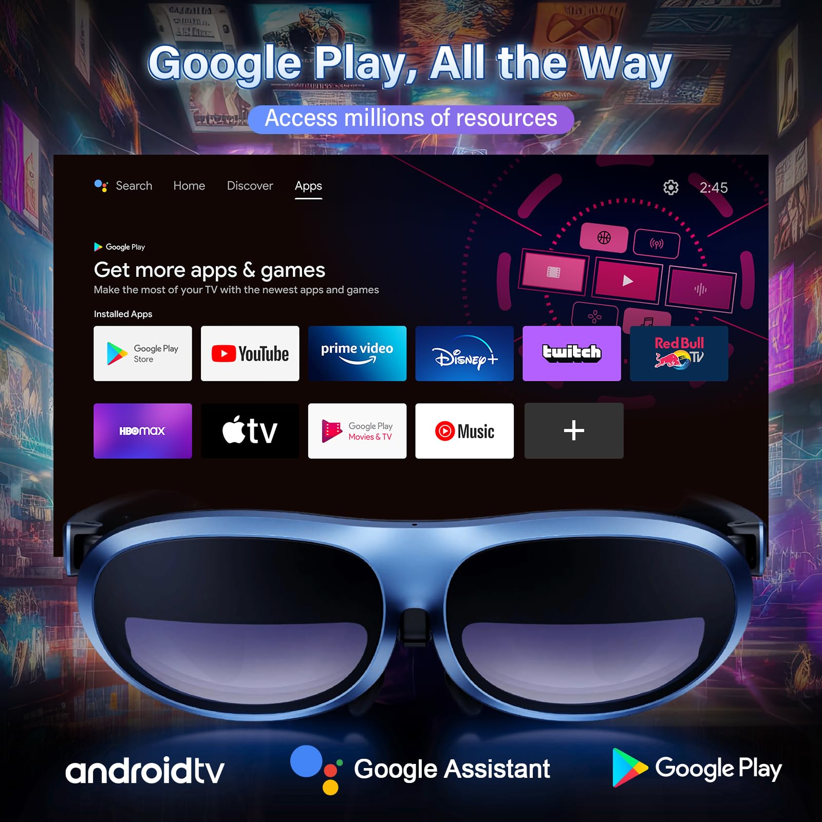 Rokid Ar Joy Pack Ar Glasses, Smart Glasses Max With Station, 360'' Micro Oled Display, Google Play, Media Streaming, Hdcp Suppo